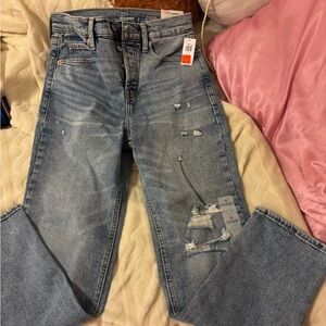 straight leg medium wash jeans size 0